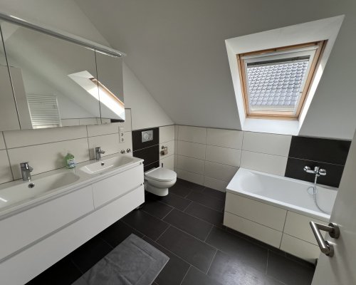 Karlsruhe, Wörth-Maximiliansau, modernes Badezimmer, Dusche, WC